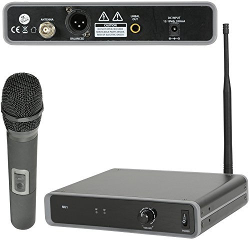 60m Wireless Microphone Receiver System–UHF Handheld Dynamic Karaoke/Tannoy Kit
