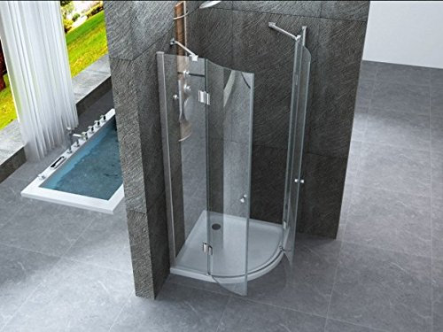 Bagno Italia Box Doccia Semicircolare 90x90 cm vetro Trasparente Apertura A Battente verso esterno cristallo 8 mm I