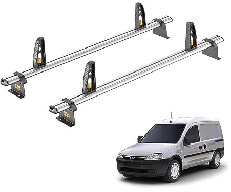 Van Guard Roof Rack for Vauxhall Combo (C 2001-2012) 2 Aluminium Roof Bars & 4 Load Stops - VG187-2