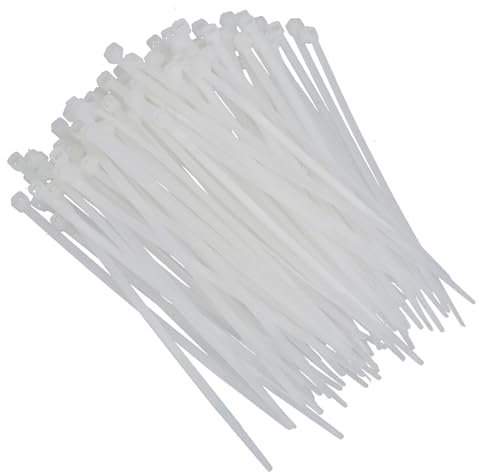 White Nylon Cable Ties Zip Ties Lock Ties 2.5mm x 100mm 100 Pack
