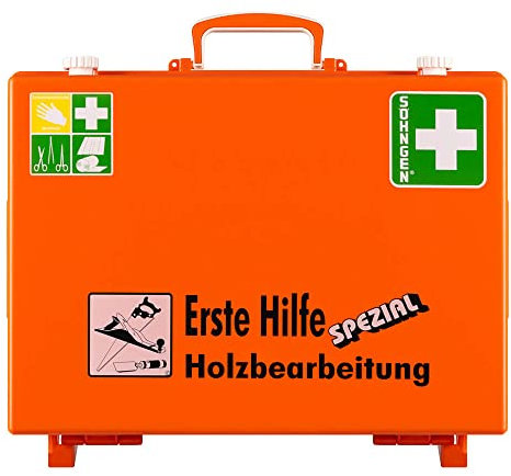 SÖHNGEN Erste-Hilfe-Koffer Holzbearbeitung, Art.-Nr. 360104 | Verbandskasten | Notfallkoffer | Erste Hilfe Kasten