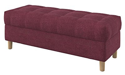 Furninero - Raffinierte gepolsterter Sitzbank Sitzhocker Sitzruhe Betthocker Ottomane, mit Stauraum, Gerundete Beine, 120 cm breit, Softi Cherry Stoff (Wasserabweisen), Rot