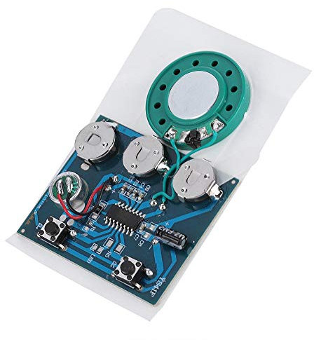Zerone 30s Sprachaufzeichnung Modul Chip mit 3 Knopfzellen, Neu Funktion Tonaufnahme Modul für DIY Audiokarten(Tasten)