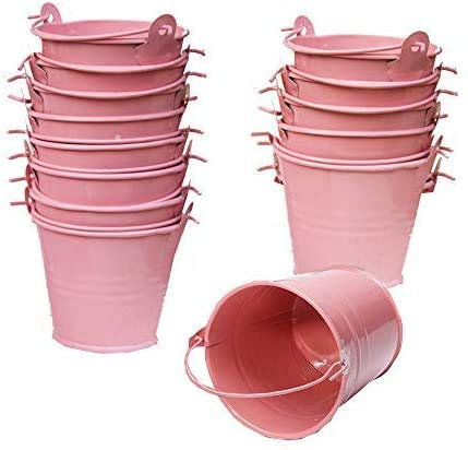 Amajoy Confezione da 30 pezzi Mini secchiello in metallo Tin con scatola trasparente Contenitore di caramelle Secchi Souvenir Regalo Secchi per bomboniera Bomboniera bomboniera Bomboniera