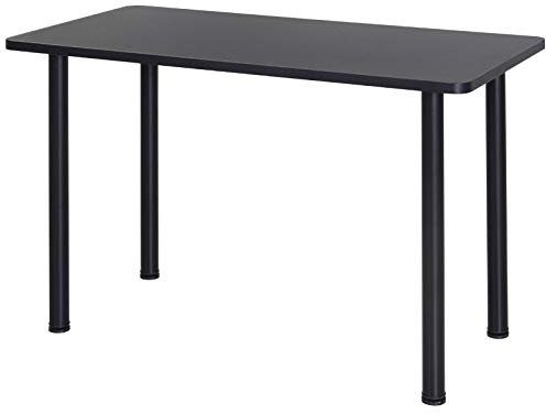 HOMCOM Table à Manger Style Contemporain 4 Personnes dim. 120L x 60l x 76H cm en Bois et Pieds en Acier Inoxydable Noir
