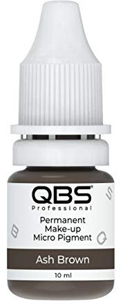 QBS Microblading Pigmente für Augenbrauen, 10 ml, Maschinen- und Handanwendung, 9 Farben zur Auswahl, SPMU-Produkte (Aschbraun)