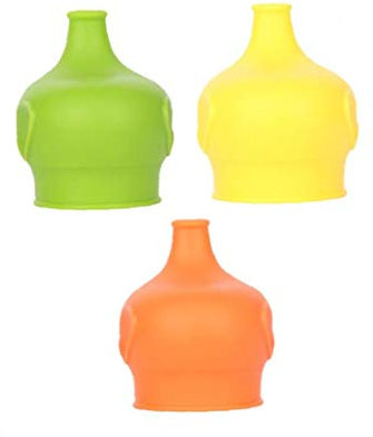Onsinic Silicone Lid Cup Cover Elephant-shaped Glass Lids for Children Stretchable Proof Leak Silicone Straw Cup Covers