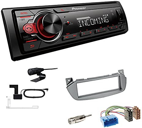Pioneer MVH-330DAB 1 DIN Autoradio DAB+ Bluetooth USB AUX passend für Suzuki Alto ab 2009 Silber