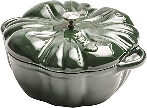 ksamwjf Cazuela de Calabaza Plato de Hierro Fundido esmaltado Cazuela de Calabaza Olla con Tapa Horno holandés Sartén Antiadherente Estofado de Calabaza Sopa Olla C