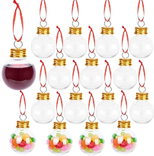 Christmas Transparent Fruit Juice Bottle Pendant for Filling Wine Beverage Candy DIY Crafts Hanging Ornaments Christmas Ball Pendant