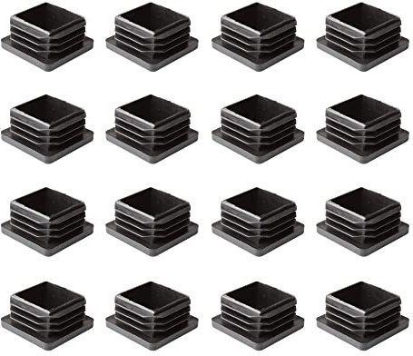 16x Lamellenstopfen | Vierkantrohrstopfen | Schutzkappen | Kappen | Kunststoff Stopfen | Endstopfen (50 x 50 mm, Quadratisch)