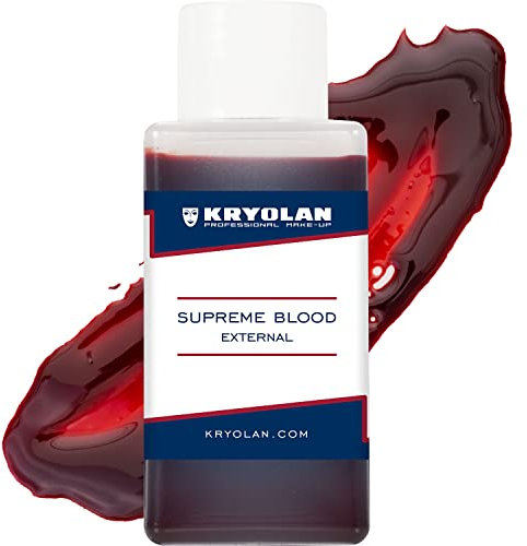 Kryolan Supreme Blood External Kunstblut 50 ml - ideal für Kinderschminke, Halloween, Theater, Film, TV, LARP & Make-up Artists