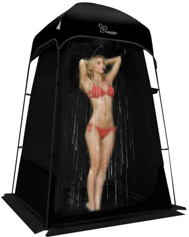 Outdoor Shower Tent Changing Room Privacy Portable Camping Shelters (Black)