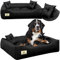 EDANTI Hundebett Hundekissen Katzenbett Tierbett Hundesofa Wasserdicht Grau/Schwarz für große mittelgroße & kleine Hunde (55x45, Schwarz)