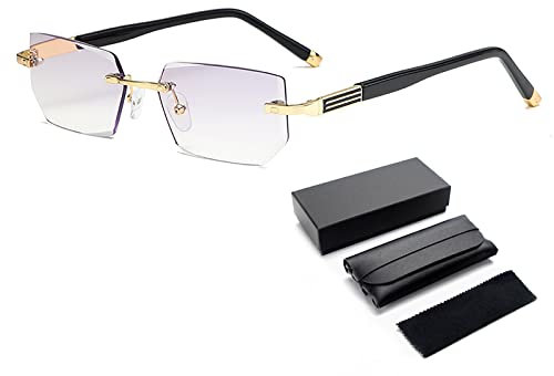 OVNMFH 2023 New Sapphire High Hardness Anti-Blue Progressive Far and Near Dual-Use Lesebrille (Gold,+1.00)