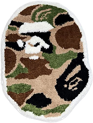 Luxape Bape Rug Hypebeast-Teppich, handgefertigt, hochwertig, 70 x 50 cm (B x L), Hypebeast-Teppich, Dekoration, Wohnzimmer, Schlafzimmer, Kinderzimmer, Fußmatte, Badematte, Blau Camouflage,