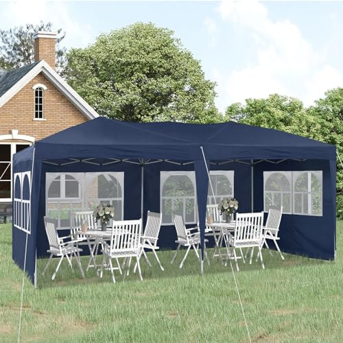 TUKAILAi Pop Up Gazebo 3m x 6 m, Marquee Gazebo with Sides Anti-UV Party Gazebo Wedding Event Shelter with Storage Bag, Large Garden Tents Gazebos for BBQ, Wedding, Party, Camping