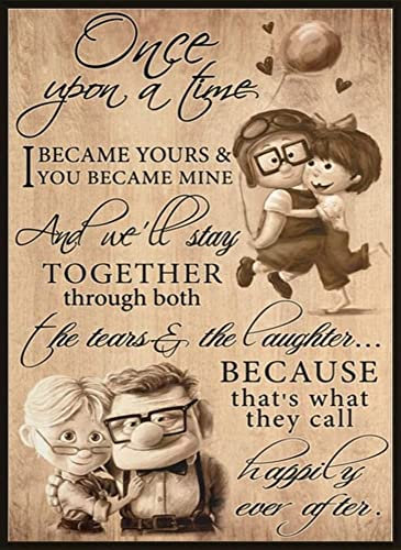 Flyhaw To My Wife Poster Carl und Ellie Once Upon a Time I Became Yours You Became Mine Vintage Metallschild Retro Blechschild Kunst Heimdekoration für Wohnzimmer Shop Wanddekoration 20,3 x 30,5 cm