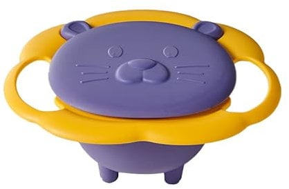 Gyro Bowl 360 Degrés Rotation Baby Magic Bowl Bols à Collation Résistants aux Déversements pour les Tout-petits (Violet)