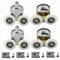 4Pcs Curved Shower Door Rollers, 23mm Replacement Sliding Shower Door Runners Wheels with Anti-Collision Block and Screws for 4-6mm Glass Doors Bathroom (2 Top & 2 Bottom)
