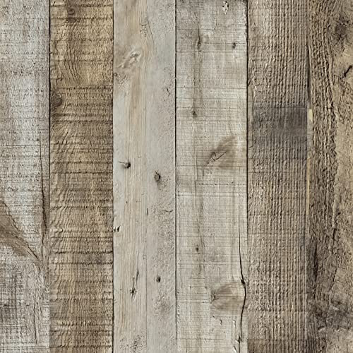 Abyssaly Klebefolie Möbel Holzoptik, Möbelfolie Selbstklebende Folie, Vintage Klebefolie Holz, Wasserdicht Streifen Tapete für Möbel Wand Tür Tisch Schrank Küche Dekorfolie 44cm X 600cm
