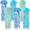 Quallen-Papierlaternen, hängende Quallen, Papierlaternen, 6 Packungen, blaue Hängelaterne für Meerjungfrau-Mottoparty unter dem Meer, Ozean, Geburtstagsdekorationen, Babyparty, Babyzimmer, 25,4 cm