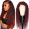 Hxxcoup Human Hair Wig Echthaar Perücke Water Wave 4x1 Lace Frontal Wig Burgundy Perücke Echthaar Rote Perücke Damen Brazilian Virgin Hair Wig Ombre Color Water Wave Hair No Tangle 18 Zoll