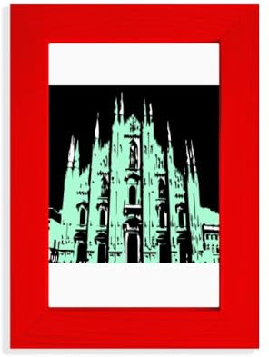 no/no Italienischer Duomo Di Milano Bilderrahmen, Rot
