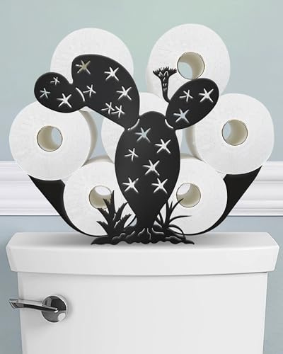 Wigag Kaktus-Toilettenpapierhalter Ständer für zusätzliche 8 Rollen, einzigartige, dekorative, freistehende Toilettenpapieraufbewahrung, Bauernhaus-Badezimmer, Tierdekoration, Zubehör,