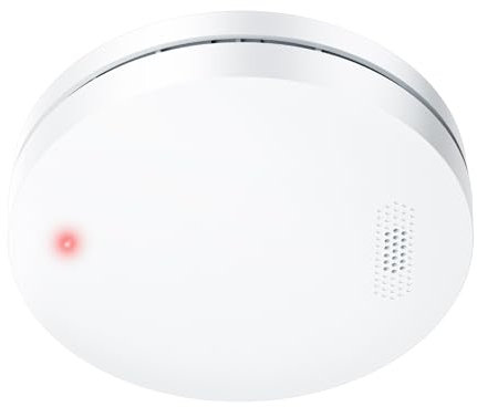 Détecteur de fumée avec 10 Ans de durée de Vie de la Batterie - Alarmes d'incendie tüv -ertifiée, Alarme de fumée, 85 DB, Plat, Autonome, Blanc, 1 pièce