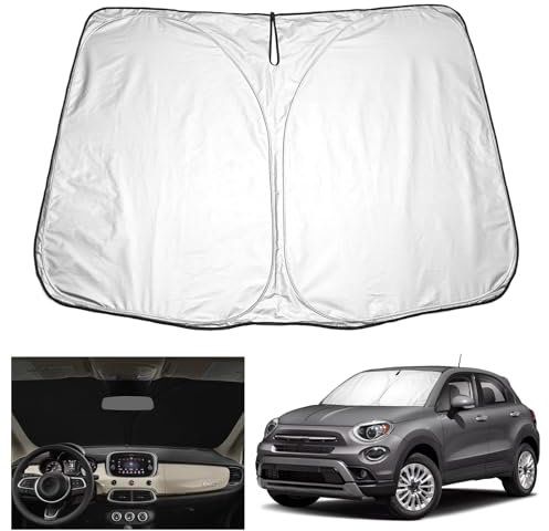 YEE PIN 500 parasoles para coche compatibles con Fiat 500 x 2015-2023 2024, parasol plegable para coche, 500 unidades, protección contra el polvo UV