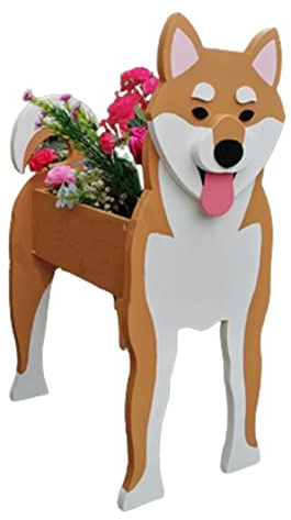 YLFFFZXK Hunde-Pflanztopf, niedliche Haustier-Blumentöpfe für Pflanzen im Innen- und Außenbereich, PVC-Shiba-Inu-Pflanzgefäß mit Drainageloch, niedliche Pupy-Pflanztöpfe, Geschenk für Shiba-Inu-Liebh