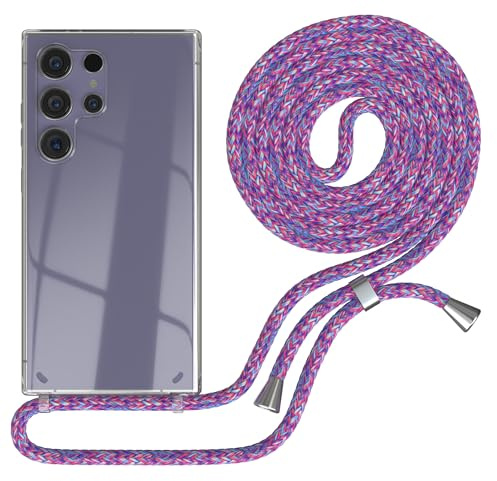 EAZY CASE - Handykette kompatibel mit Samsung Galaxy S24 Ultra Kette zum Umhängen für Galaxy S24 Ultra Hülle mit Band aus Silikon stoßfeste transparente Handyhülle als Fallschutz in Unicorn