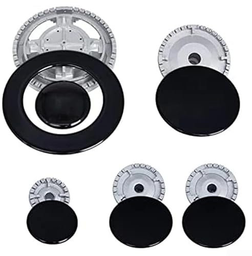 Eawfgtuw Gas Burner Crown and Flame Cap Kit, Oven Cooker Hob Gas Burner Set,For Stoves Crown Flame Cover Replacement Part(Flat)