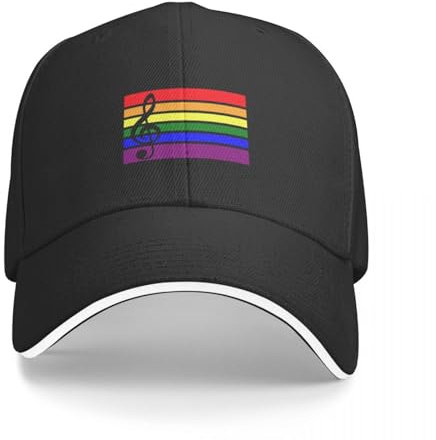 CWCMZDH Baseballmütze Baseballkappe Regenbogen-Notenschlüssel-Baseballmütze, Flauschige Mütze, mütze, Wandermütze, Damen, Strandvisier, Herren