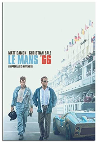 JINLIMAO Poster Kunstdrucke 60 * 90CM Senza Cornice Movie Poster Le Mans '66 Modern Office Family Bedroom Decor Posters Gift Wall