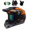 UIGJIOG Motocross Helmet,Youth ATV Dirt Bike Motorcycle Helmet, Full-Face Off Road Motorcycle Crash Helmet,BMX 4-Wheeler Off-Road Mountain Bike Helmet,With Gloves Goggles Mask,Orange,L(56~57cm)