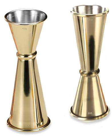 Modixun 2 jigger de cóctel para bartending, medidor de tiro de 56.7 g/60 ml, 28.3 g/30 ml, acero inoxidable 304, medidor doble japonés con medidas en el interior de las herramientas de barra