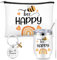 Nuenen Bee Themed Gifts Set for Women 12 oz Bee Stainless Steel Tumbler with Straw and Brush Bee Cosmetic Bag Keychain for Bee Lover Christmas Birthday Gifts