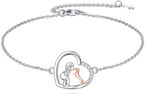 VENACOLY Dackel-Armband, S925er Sterling silber Dackel Hunde Armband Schmuck Geschenke für Frauen Dackel-Liebhaber Einheitsgröße Sterling-Silber Kein Edelstein