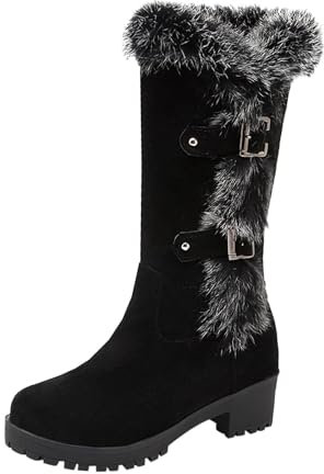 EJIMUQO Regalini Natale Colleghe Stivali Donna Con Pelo Interno Stivaletti Donna Bianchi Stivali Marroni Tacco A Spillo Stivaletti Tacco Largo Stivaletti Con Tacco Donna Beige