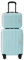 Weavelife 2er Kofferset, Mittel Hartschalen-Koffer und klein Koffer Kosmetiktasche, Trolley Rollkoffer, Reisekoffer, Handgepäck, 4 Rollen, ABS-Material, TSA-Schloss, M-56 cm, S-36 cm, Blau