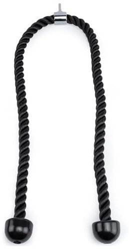 WKHOKI Double Length Tricep Pull Down Rope - 54 Inches Attachment for Cable Machine - Heavy Duty Long Tricep Pull Down Rope