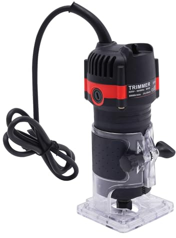 Loobiiny Défonceuse électrique, 800 W, défonceuse portable en bois, avec 15 pinces de serrage, outil de fraisage, coupe-bois