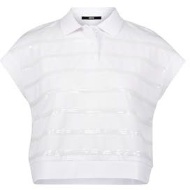 zero Damen Poloshirt mit Pailletten 36, WhiteWhite