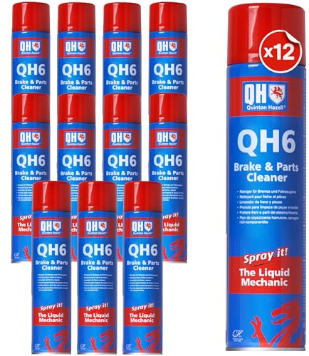 Quinton Hazell Brake Cleaner Spray Can, 20.3 fl oz (12 Pack) - QH6 Non-Chlorinated Parts Cleaner Removes Grease, Oil & Dirt, Stops Brake Squeal & Clutch Slip