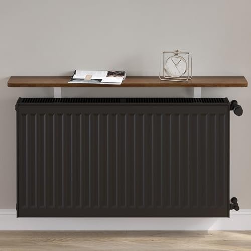 Loch & Skye Radiator Shelf MDF Wooden Floating Shelf with Brackets No-Drill Over Radiator Shelves for Heat Dissipation Floating Heater Top for Living Room, Bedroom, Home Decor (OAK, 120cm)