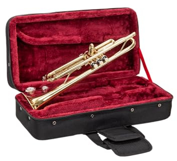 Crossrock Bb Trumpet Foam Case | Lightweight Black Gig Bag with Modern Fabric, Plush Interior & Storage Compartments (CRP300TRBK-R)