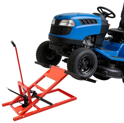 Rasenmäherheber Garten Rasenmäher Lifter Rasenmäher-Hebevorrichtung Rasentraktor-Heber,Einstellbarer Radstand,Hubhöhe 44,45–61 cm,Für den Aufzug von Traktoren, Rasenmähern, Offroad-Fahrzeugen