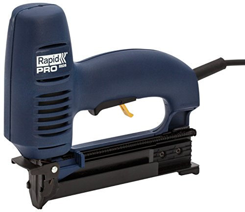Rapid PRO R606 - Agrafeuse-Cloueuse Électrique pour Agrafes N°606 & Pointes N°8 (Incluses), Force de Frappe Réglable & Plaque Avant Amovible, pour Panneaux de Bois, Livré dans coffret (10643015)
